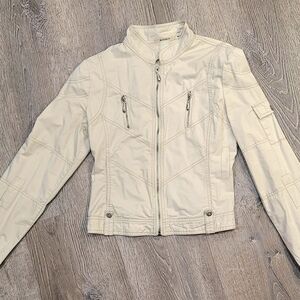 Y2K Murmur Off-White Bomber Jacket "Love More" Women's M